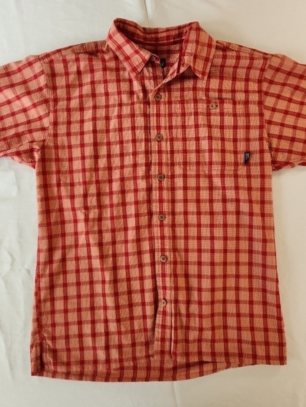 Patagonia Men's Plaid Short Sleeve Button-Up Point Collar Pockets Shirt Size S